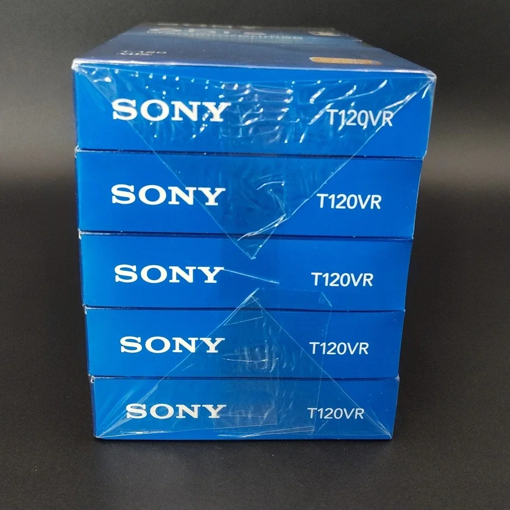 Sony 6 Hr T-120 VHS Tape Cassette Sealed Premium Grade 5 Pack VCR BB18.2GO1018